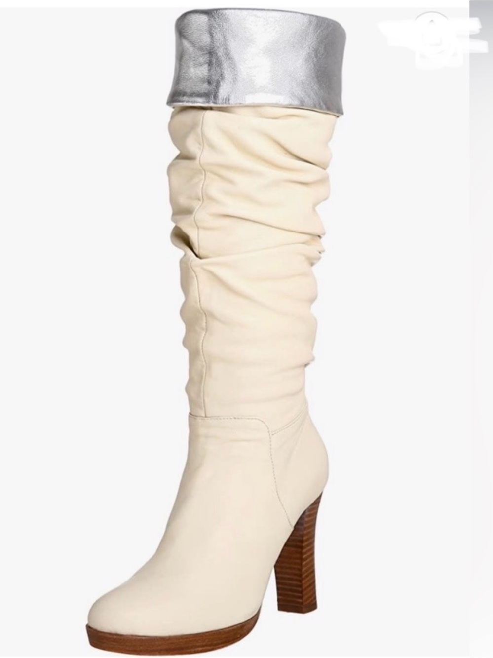 Charles David Elixir Cream and Silver Leather boots 5.5M